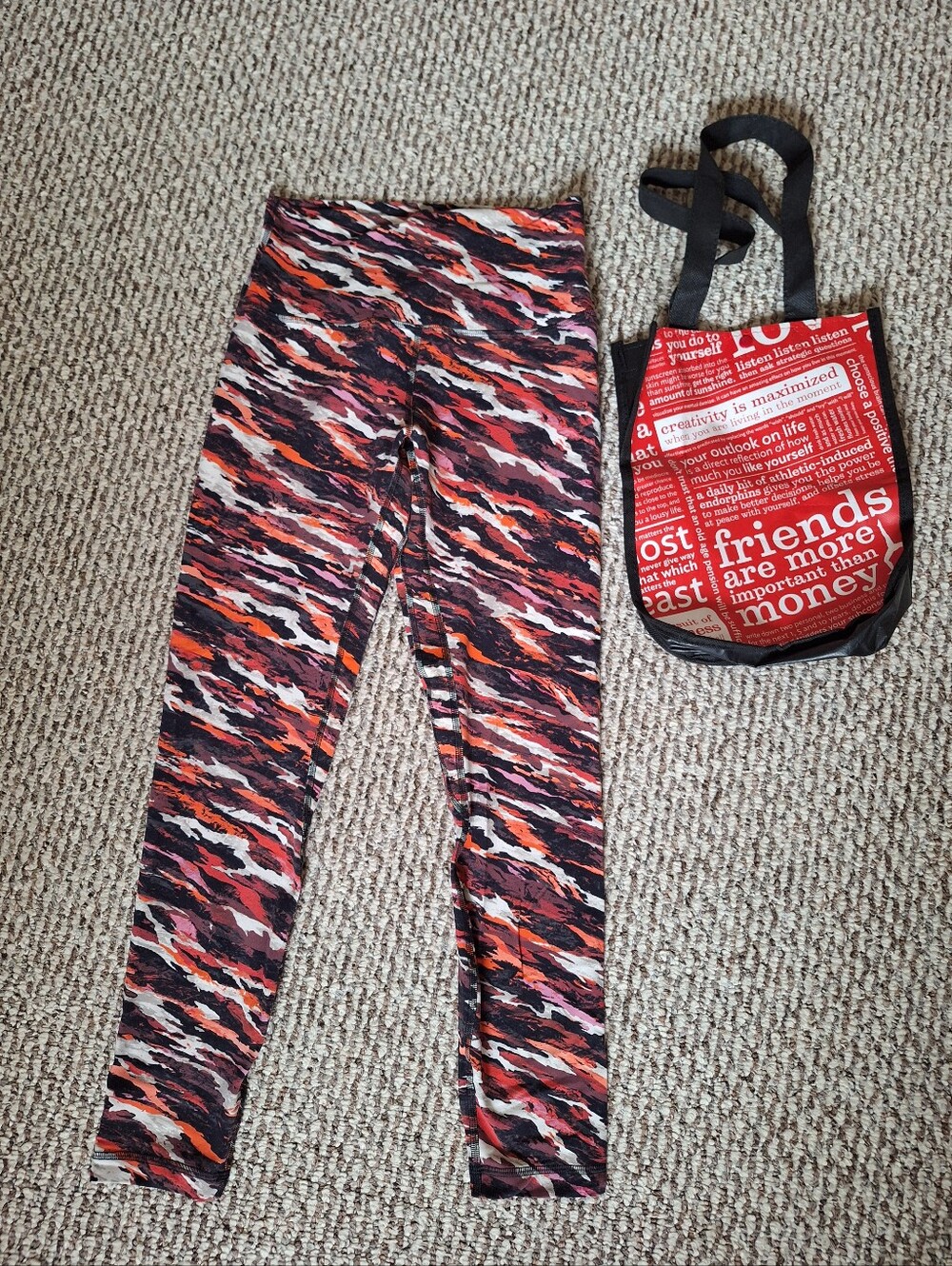 Lululemon Align Leggings Sz 6 Tiger Tide Smoky Red Multi Red Print 26" Inseam